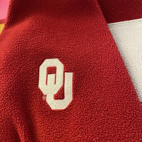 Oklahoma Sooners Pullover FLEECE Jacket  Quarter Zip Size XL EUC  B9-36 - Picture 6 of 6